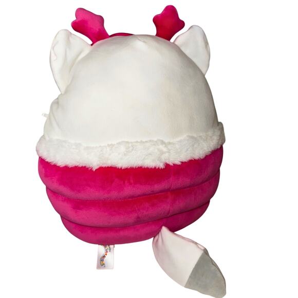 Squishmallows Pink & White Holiday Axolotl Plush – Authentic Kellytoy – 10” - Picture 4 of 7